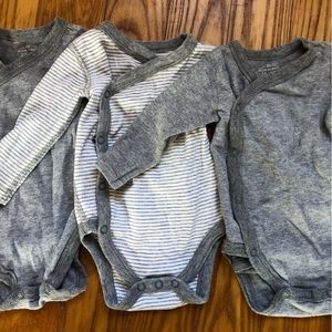 3 Pack Kimono style Long Sleeve Onesies